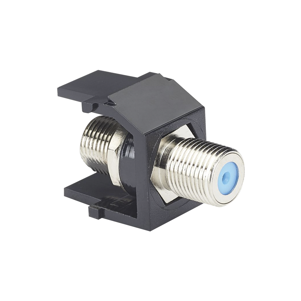M?dulo Acoplador Coaxial Tipo F, Keystone, de 75 Ohms, 3.0 GHz, Color Negro