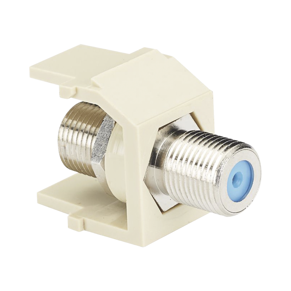 M?dulo Acoplador Coaxial Tipo F, Keystone, de 75 Ohms, 3.0 GHz, Color Blanco Mate