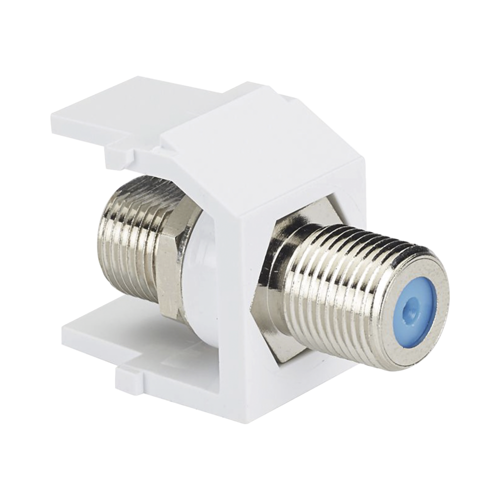 M?dulo Acoplador Coaxial Tipo F, Keystone, de 75 Ohms, 3.0 GHz, Color Blanco