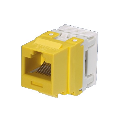 Conector Jack Estilo 110 (de Impacto), Tipo Keystone, Categor?a 6, de 8 Posiciones y 8 Cables, Color Amarillo