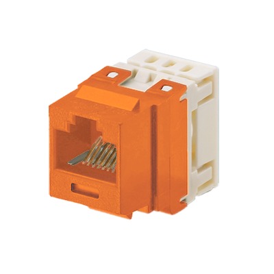 Conector Jack Estilo 110 (de Impacto), Tipo Keystone, Categor?a 5e, de 8 Posiciones y 8 Cables, Color Naranja