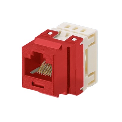 Conector Jack Estilo 110 (de Impacto), Tipo Keystone, Categor?a 5e, de 8 Posiciones y 8 Cables, Color Rojo