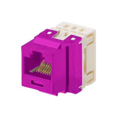 Conector Jack Estilo 110 (de Impacto), Tipo Keystone, Categor?a 5e, de 8 Posiciones y 8 Cables, Color Violeta