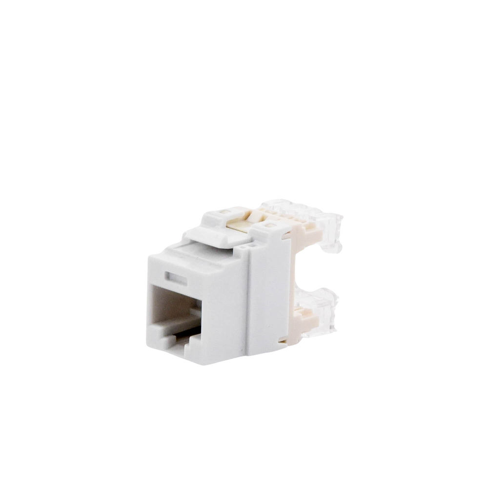 Conector Jack Estilo 110 (de Impacto), Tipo Keystone, Categor?a 5e, de 8 Posiciones y 8 Cables, Color Blanco