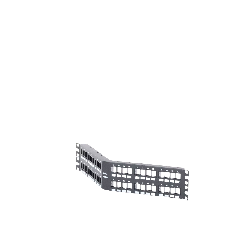 Panel de Parcheo Modular Keystone (Sin Conectores), Angulado, de 48 Puertos, 2UR