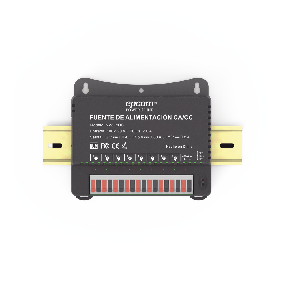 Fuente de Poder / Para 8 Cámaras / Ajustables a 12 o 13.5 o 15 Vcc / 8 Amperes / Instalación en Pared. - Image 4