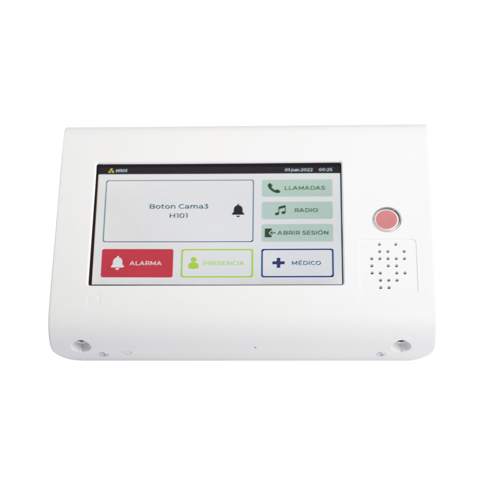 Terminal de Habitación IP para Hospitales / Lector RFID 125 KHz / Audio Bidireccional / SIP / PoE / Pantalla Táctil 7" / Compatible con NX1071 y NX1075 - Image 2