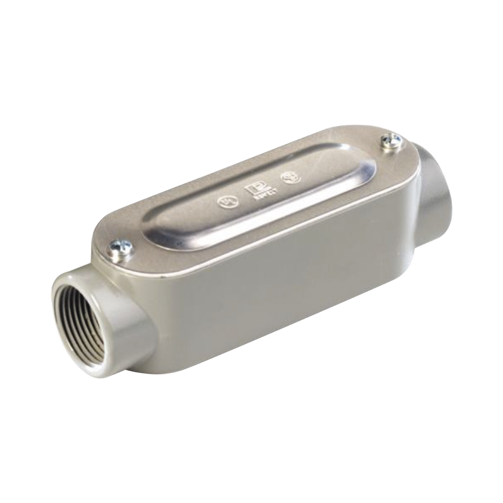 Caja oval roscada tipo C de 1 1/4" (31.8 mm) Incluye tapa y tornillos.