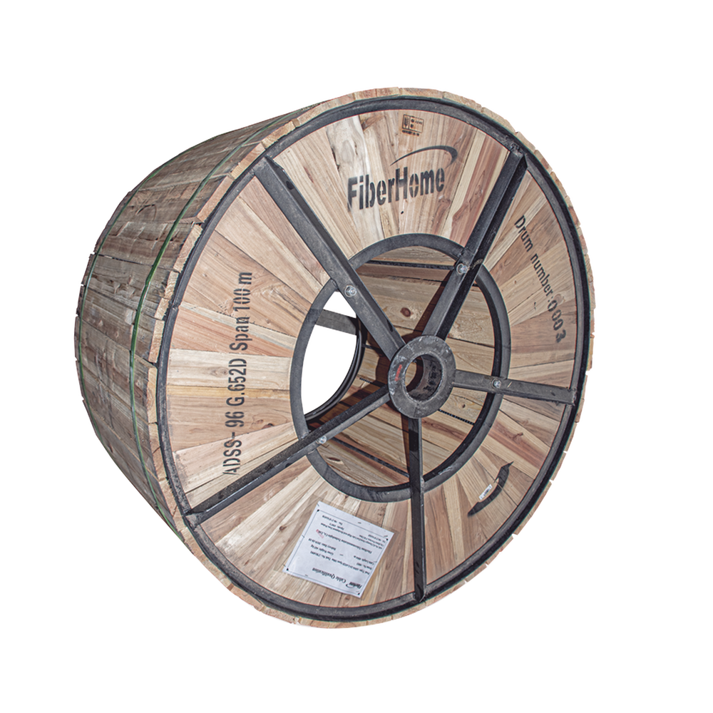 Carrete de 4 Kil?metros de Fibra ?ptica A?rea (ADSS) G.652D, Monomodo de 96 Hilos, Exterior, Span 100, Loose Tube