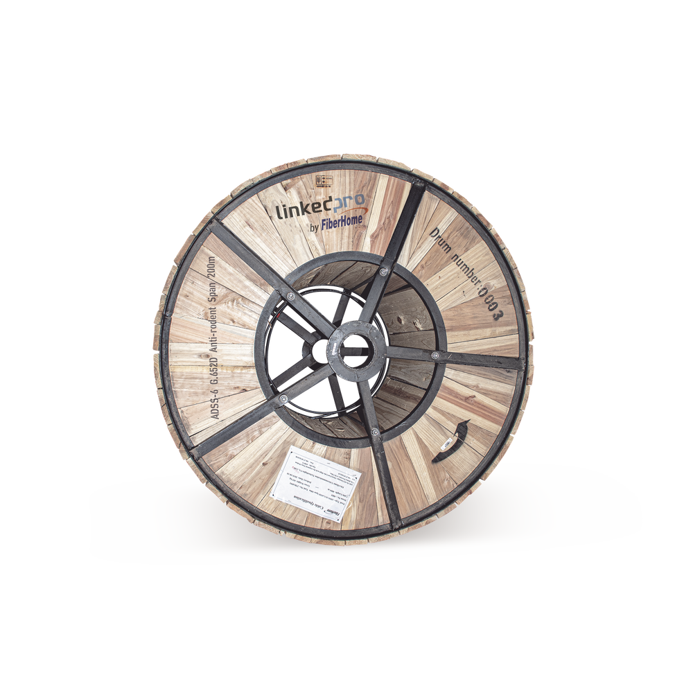 Carrete de 4 km de Fibra Óptica (ADSS) G.652D Armada Anti roedor, Dieléctrica, Monomodo 6 Hilos, Span 200 (Para instalaciones aéreas, en tubería o enterrado directo) - Image 2