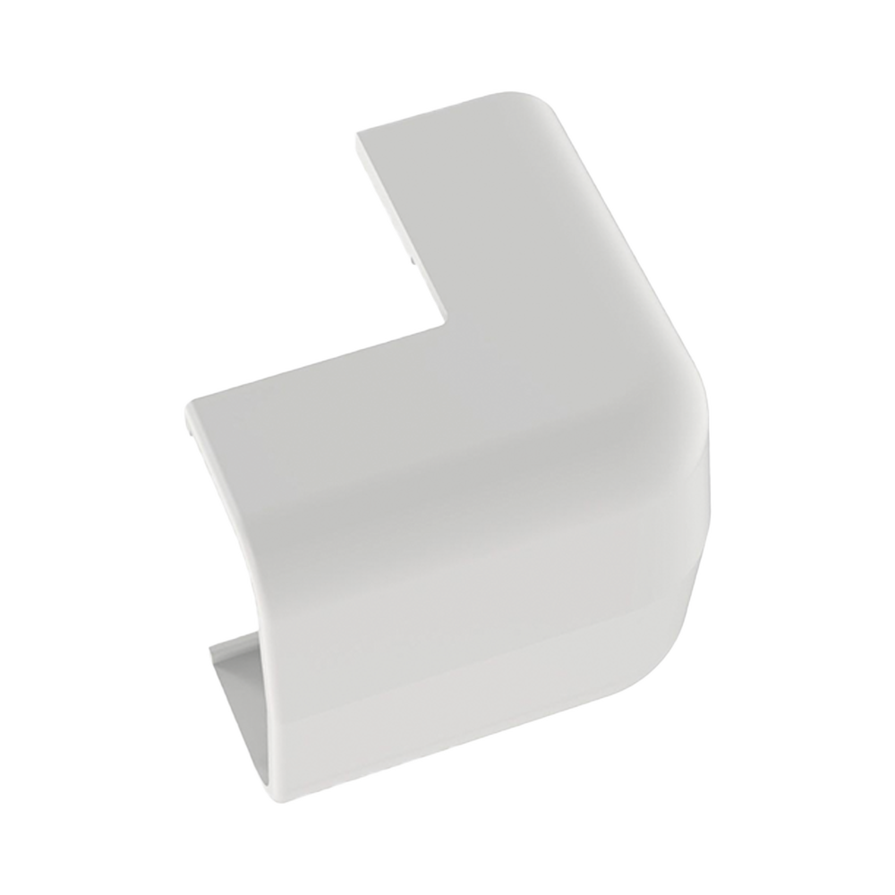 Conducto Portacables Superficial tipo Empalme Esquina Exterior Baja Tensión LD5, color Blanco de PVC Rígido de Cierre Rápido.