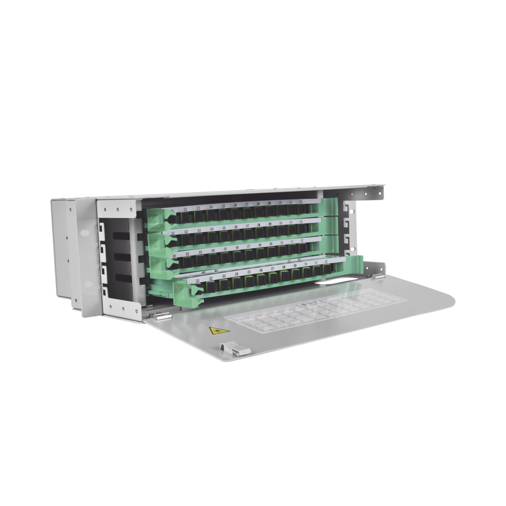 Distribuidor de Fibra ?ptica para 48 Empalmes, con 48 Acopladores SC/APC y 48 Pigtails, 19, 3 UR