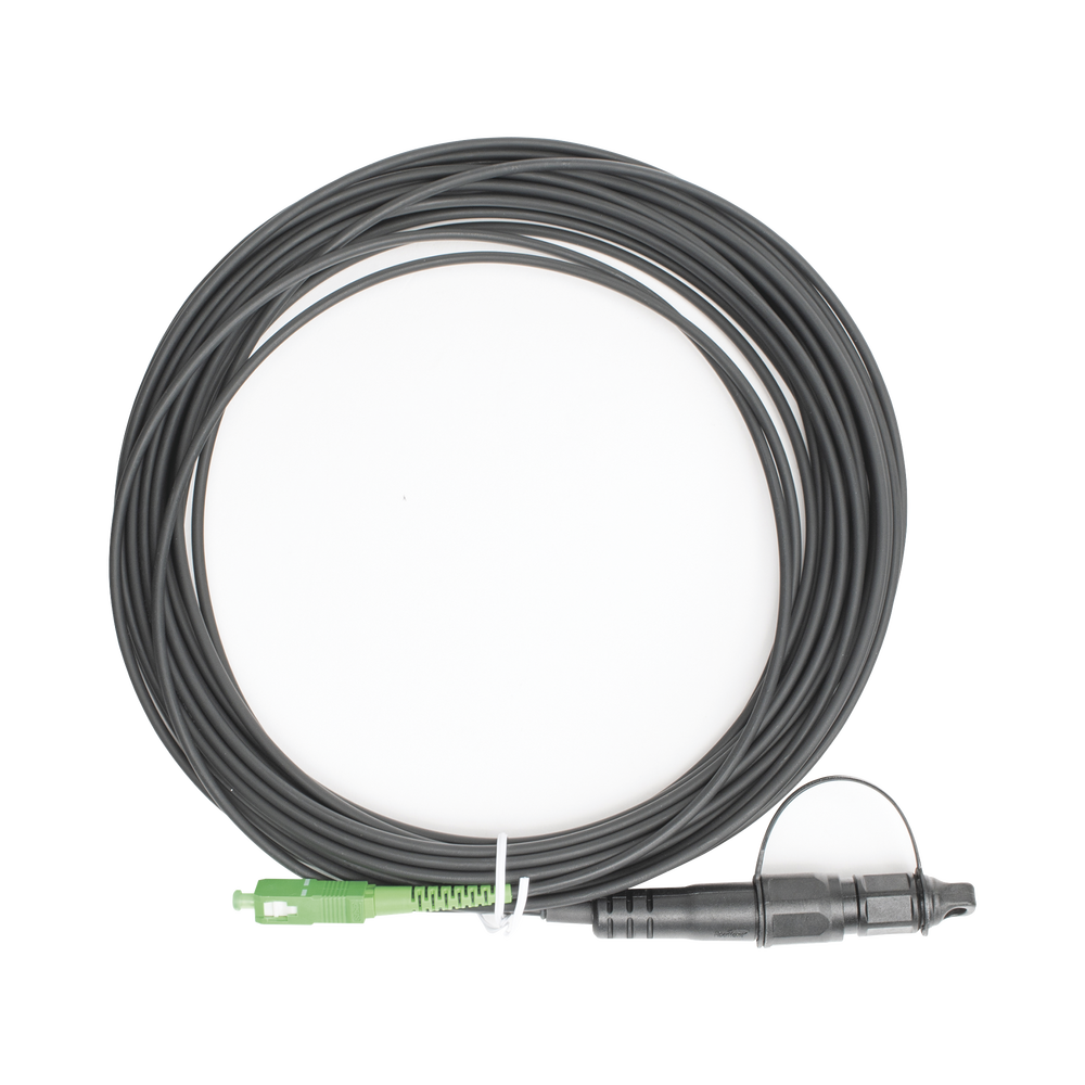 Jumper de Fibra ?ptica, Conector SC/APC - Conexi?n a Caja FDP460, Redondo, 10 Metros (32.81 Pies), Forro 3 mm, G657A2, Negro
