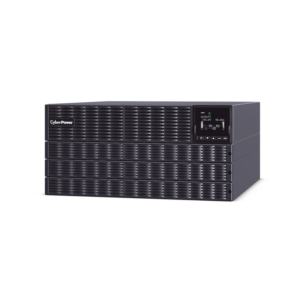 UPS de 10000 VA/10000 W, Online Doble Conversión, 200 - 240 Vac de Entrada, 200 - 240 Vac de Salida, Terminal Hardwired, Onda Senoidal Pura, Torre o Rack de 6 UR, Con 3 Tomas NEMA L6-30R