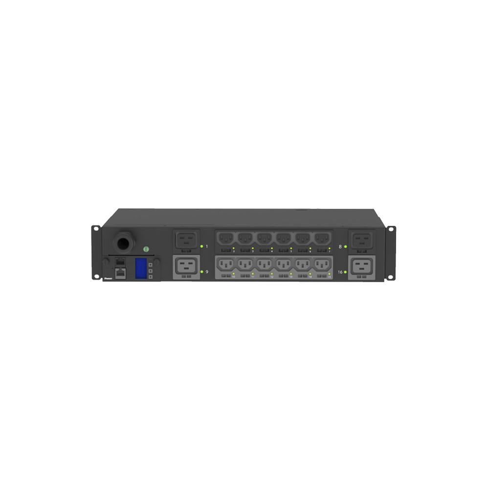 PDU Monitoreable y Switchable (MS) para Distribución de Energía, Enchufe de Entrada NEMA L6-30P, Con 12 Salidas C13 y 4 Salidas C19, Horizontal 19in, 208 Vca, 30 Amp, 2UR