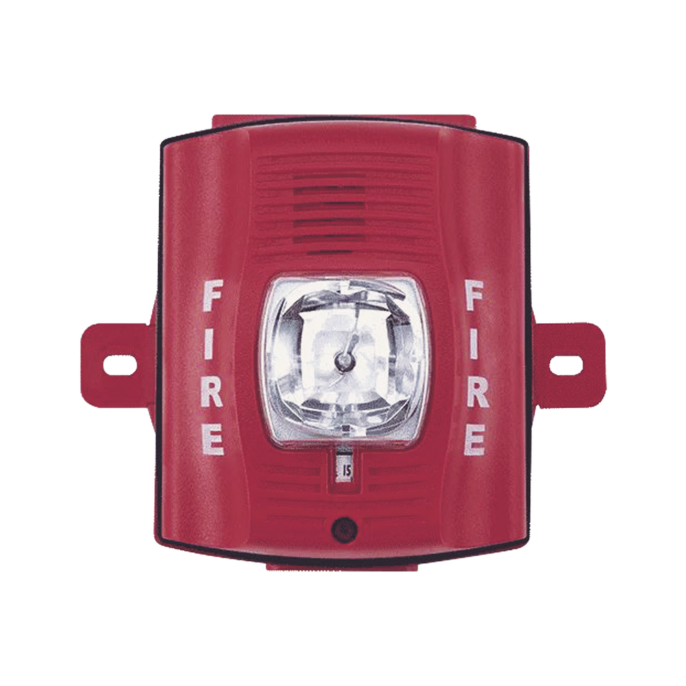 Sirena Estrobo Para Exterior De Dos Hilos Color Rojo Montaje Pared