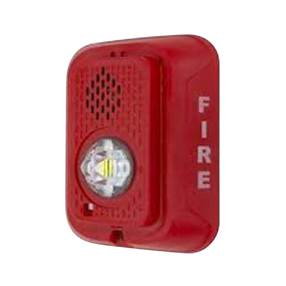 Sirena con Lámpara LED Estroboscópica / a 2 Hilos / Montaje en Pared / 24 Vcd / Configuración Estroboscópica Seleccionable / Texto en Inglés / Color Rojo - Image 2