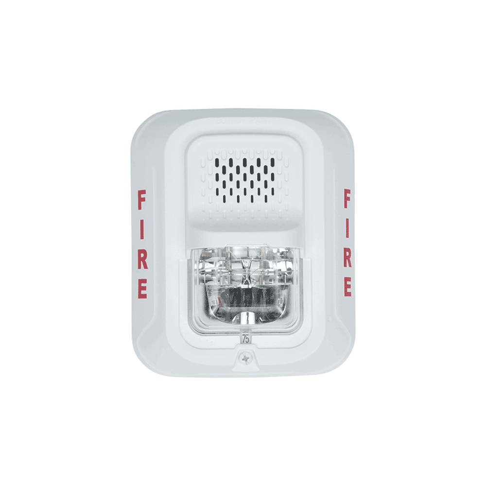 Sirena con Lámpara Estroboscópica a 2 Hilos, Montaje en Pared, Color Blanco, Configuración Estroboscópica Seleccionable, Nuevo Diseño Moderno y Elegante y Menor Consumo de Corriente