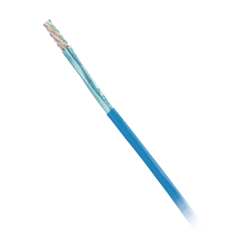 Bobina de Cable Blindado F/UTP de 4 Pares, Cat6, LSZH (Libre de Gases T?xicos), Color Azul, 305 Metros (1000 Pies)