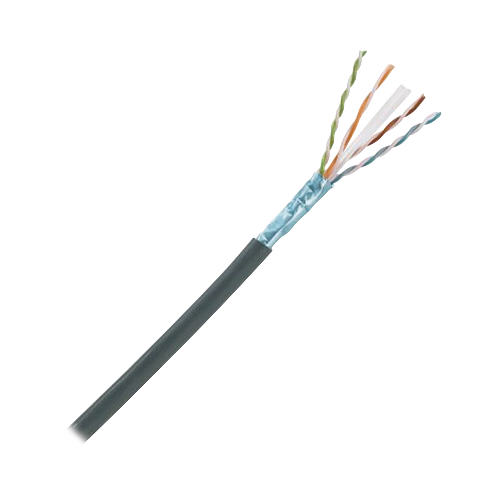 Bobina de Cable Planta Externa con Gel, de 4 Pares, Cat6A, Blindado F/UTP, Color Negro, 305 Metros (1000 Pies)