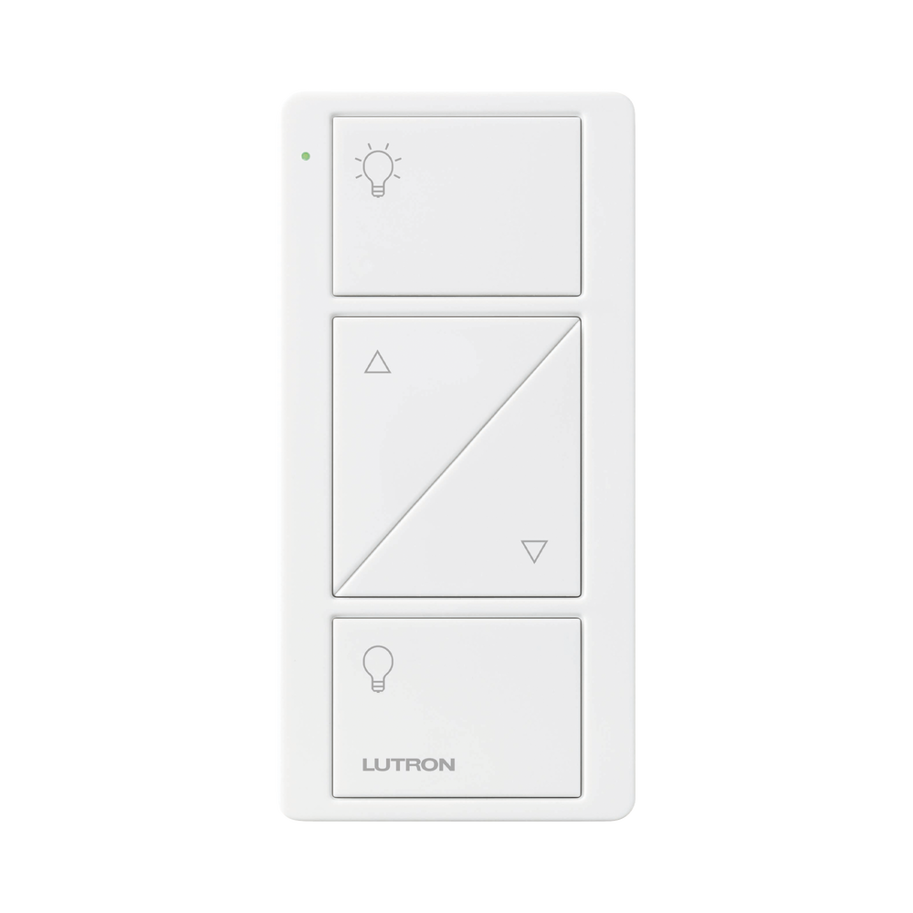 Control remoto PICO 3 botones encender/apagar, subir/bajar intensidad, color blanco, complemente con un atenuador Caseta, RA2, RadioRa2.