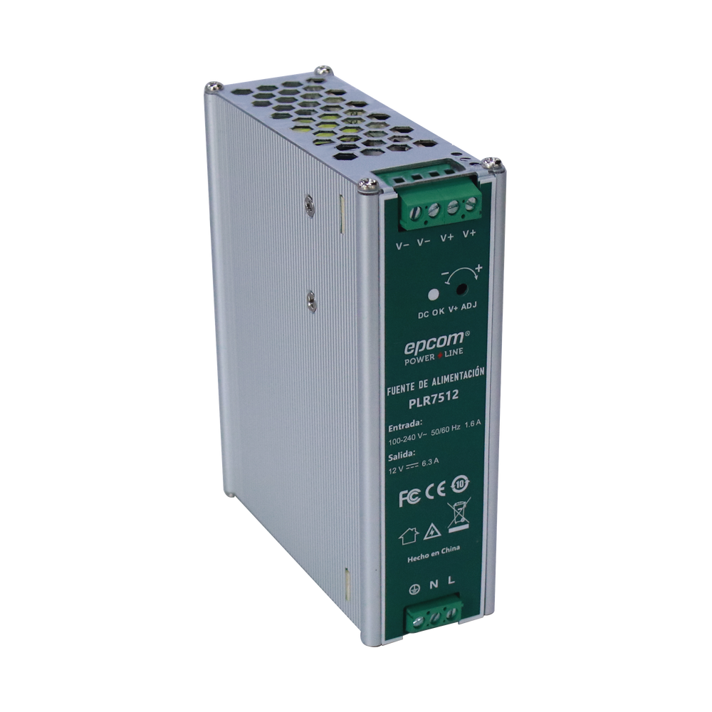 Fuente de alimentación /Entrada: 100-240 Vac /Salida: 12 Vcc / 6.3 A / 75 W / din rail - Image 2