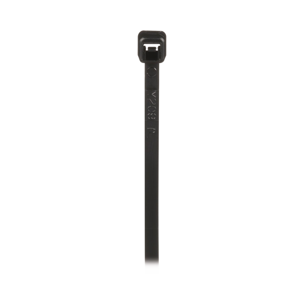 Cincho de Nylon 6.6 de Bloqueo, 203 mm largo x 2.5mm ancho, Color Negro, Exterior Resistente a Rayos UV, Paquete de 1000pz