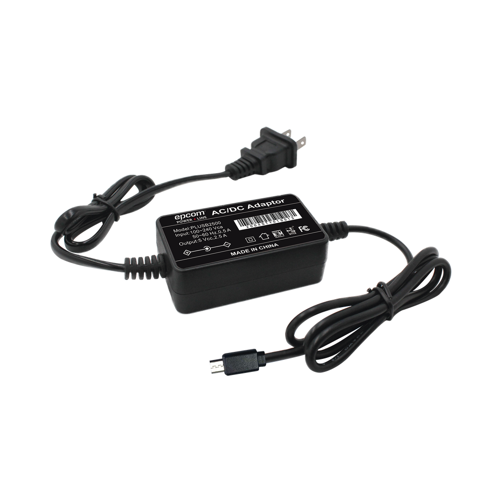 Cargador Micro-USB Profesional de 5 Vcc, 2.5 A para Celulares, Tabletas y Radio PKT-03 / Voltaje de Entrada de 100-240 Vca