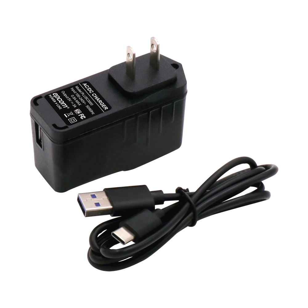 Adaptador de pared de 5 Vcc, @ 3 A con micro-USB tipo C