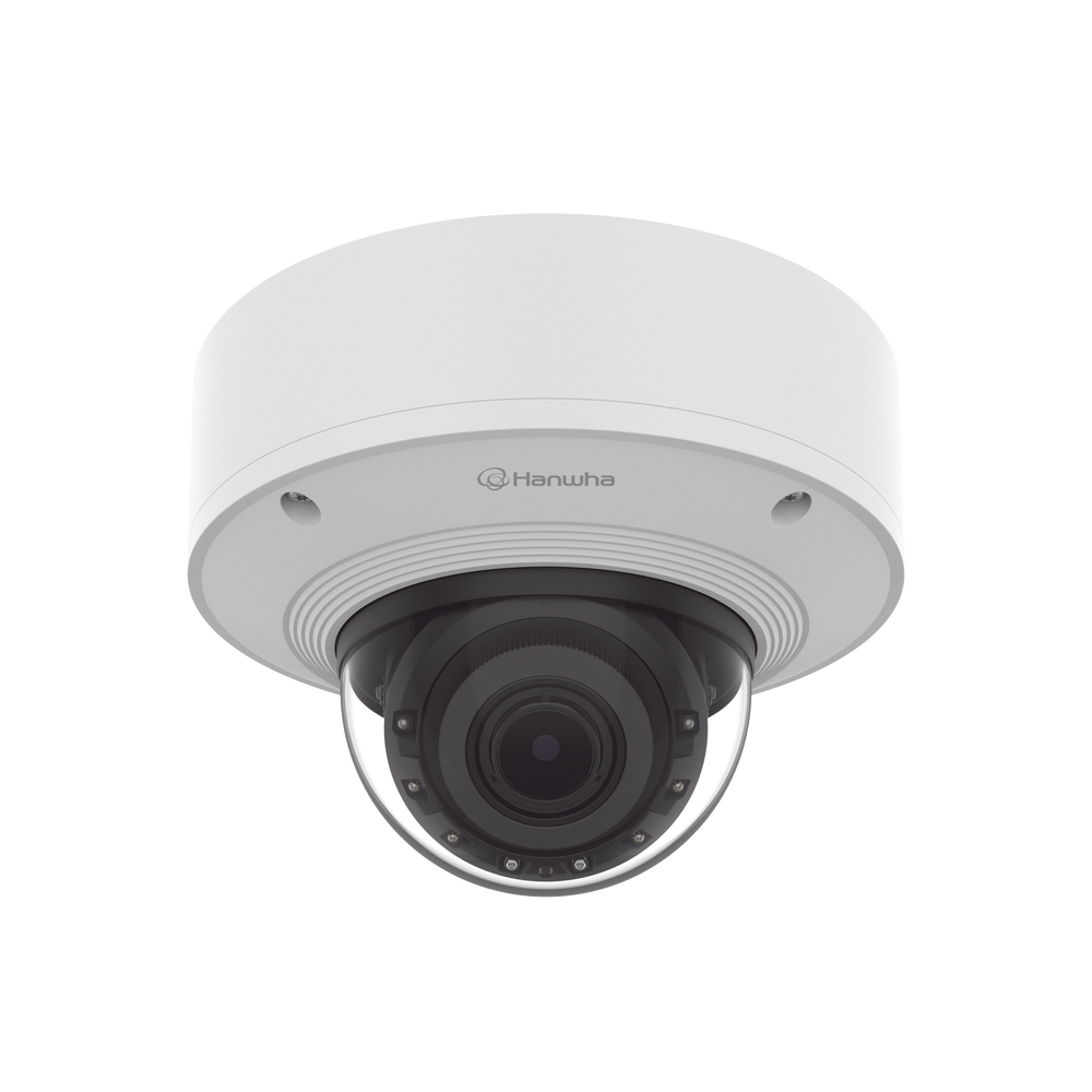 Cámara Domo 2MP Solid EDGE / Wisenet WAVE embebido / Antivandalica / Lente Motorizado de 4.38  A 9.33mm / P-Iris / WDR 120dB / 1TB SSD / IP66, IP67, IK10+, NEMA4X, IP6K9K