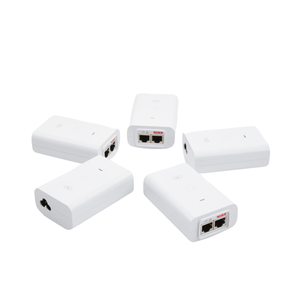 5 Unidades del Adaptador PoE Ubiquiti de 24 VDC, 0.5 A con puerto Gigabit, color blanco - Image 2