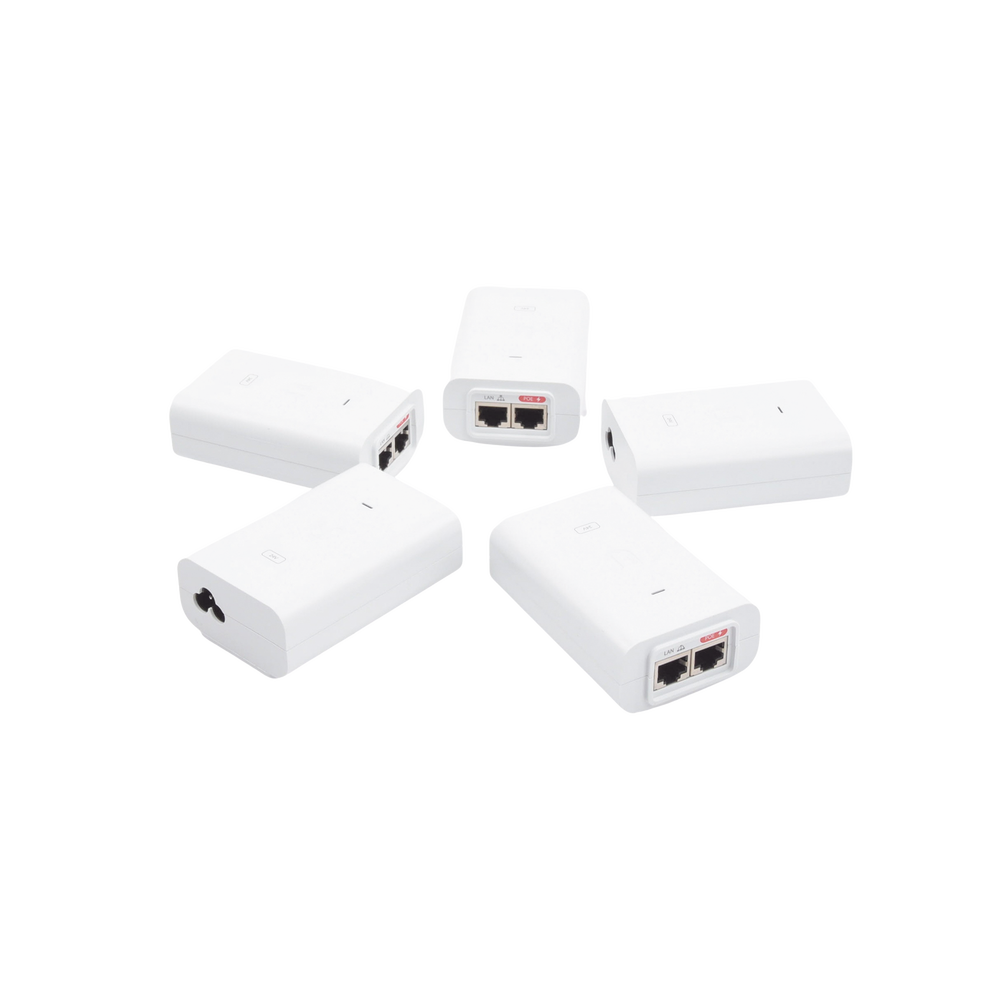 5 Unidades del Adaptador PoE Ubiquiti de 24 VDC, 1.0 A con puerto Gigabit, color blanco - Image 2