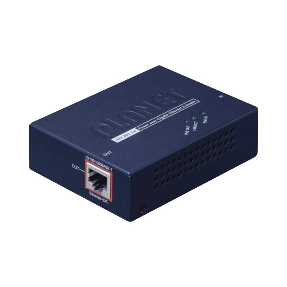 Extensor PoE+ / Hasta 100 m / Entrada PoE+ Gigabit 802.3 at y Salida PoE+ Gigabit 802.3 af / at / Interior