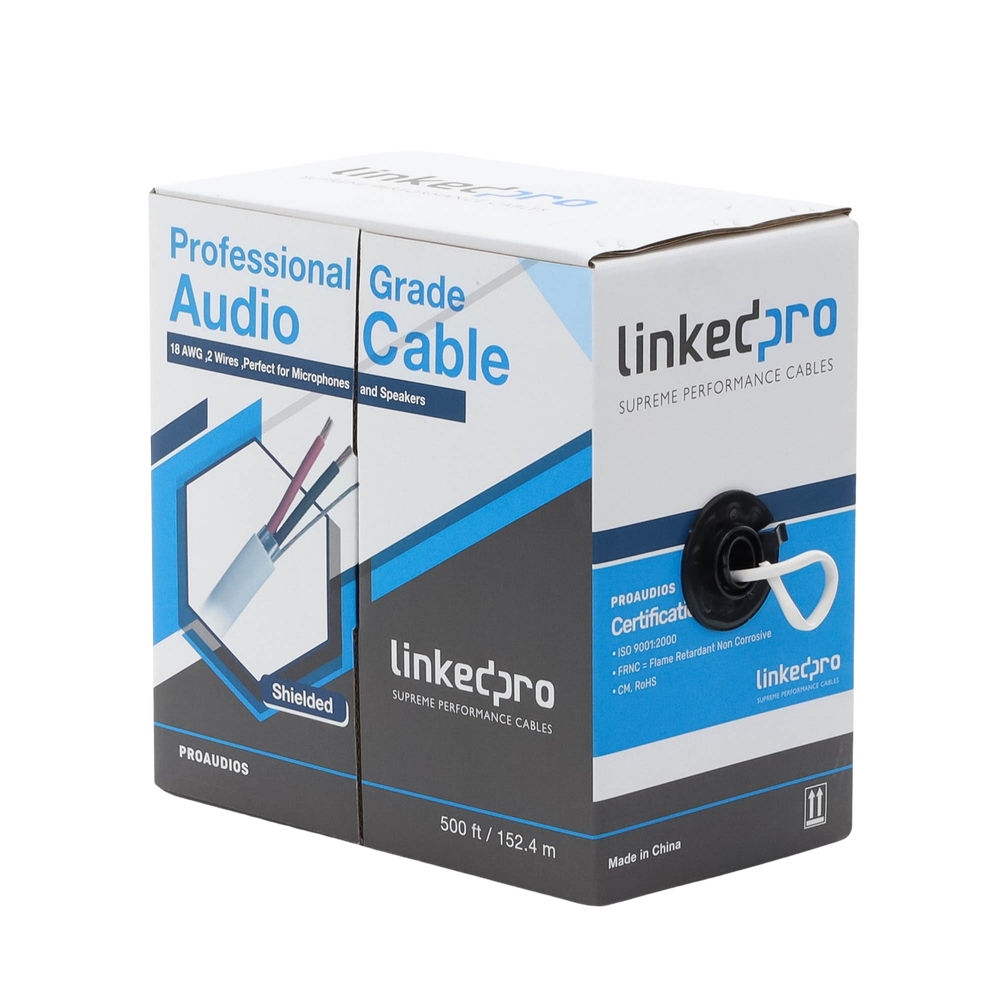 Cable para Audio Profesional Calibre 18 en 2 Hilos 100% Cobre, Blindado Perfecto para Bocinas y Micr?fonos, Bobina de 152 Metros (500 Pies) - Image 3