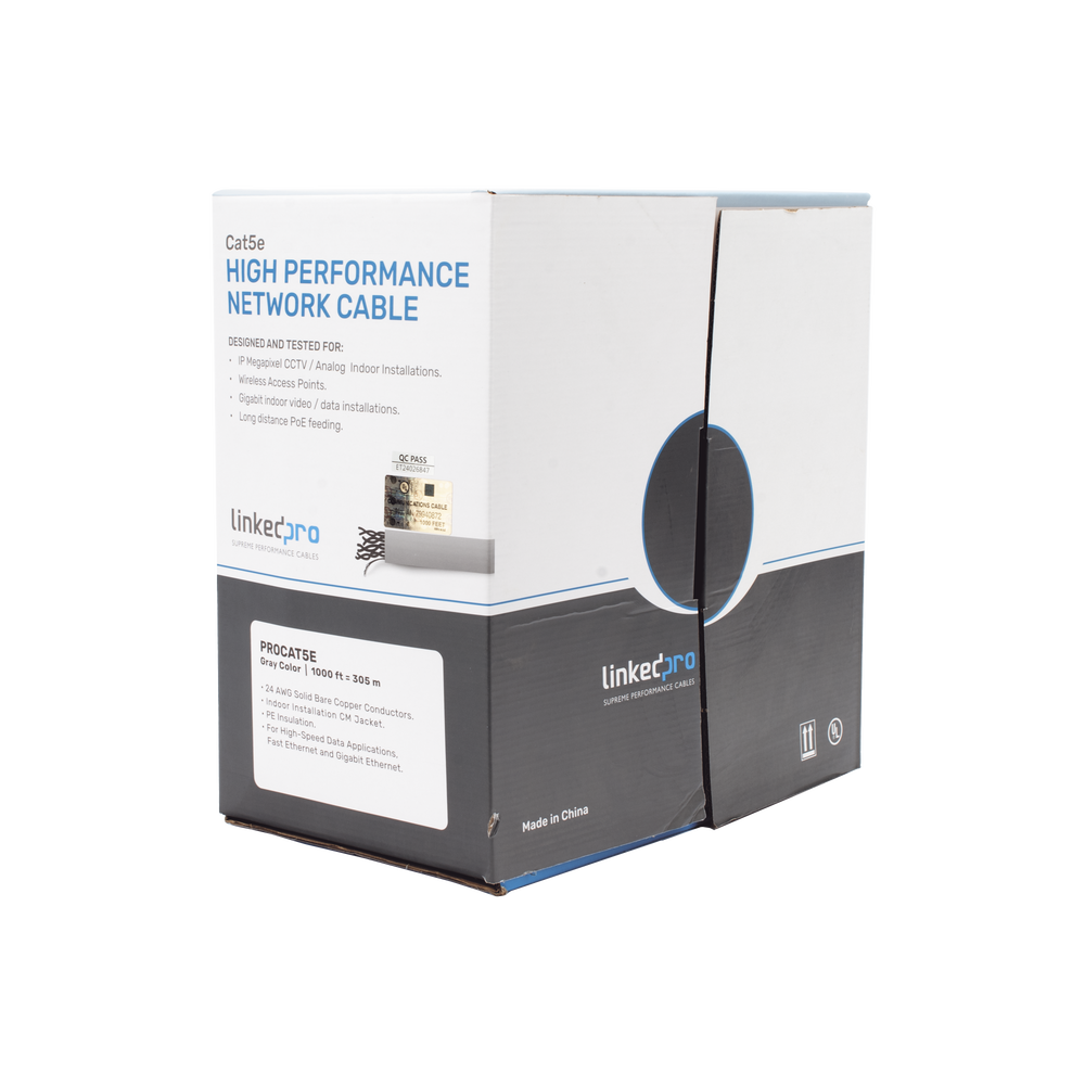 Bobina de Cable de 305 Metros (1000 Pies), Cat5e, Alto Desempe?o, de Color Gris, UL, para Aplicaciones en Video Vigilancia, Redes de Datos. Uso Interior - Image 2