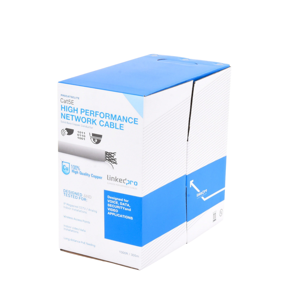 Bobina de Cable de 305 Metros (1000 Pies), Cat5e, 24 AWG, Color Gris, UL, para Aplicaciones en Videovigilancia, Redes de Datos. Uso Interior - Image 2