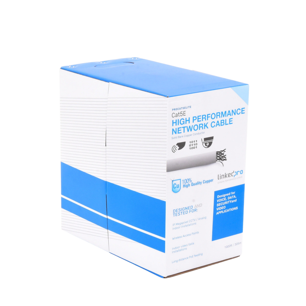 Bobina de Cable de 305 Metros (1000 Pies), Cat5e, 24 AWG, Color Gris, UL, para Aplicaciones en Videovigilancia, Redes de Datos. Uso Interior - Image 3