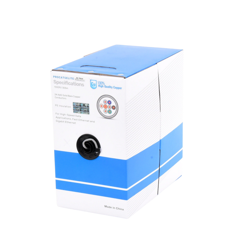 Bobina de Cable de 305 Metros (1000 Pies), Cat5e, 24 AWG, Color Gris, UL, para Aplicaciones en Videovigilancia, Redes de Datos. Uso Interior - Image 4