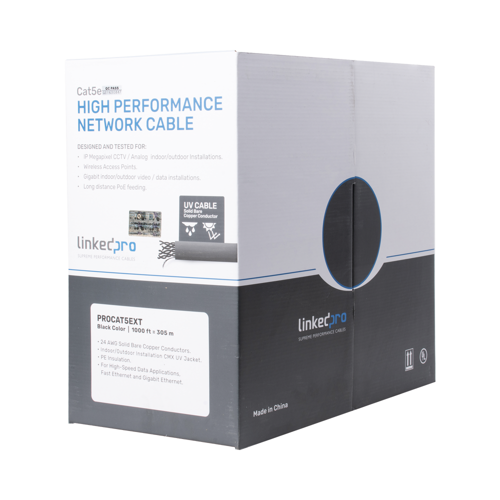 Bobina de Cable de 305 Metros (1000 Pies), Cat5e, FTP, Blindado, Color Negro, UL, para Aplicaciones en Video Vigilancia, Redes de Datos. Uso en Intemperie - Image 4