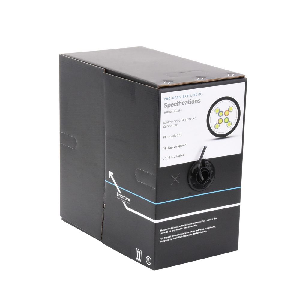 Bobina de Cable de 305 Metros (1000 Pies), Cat5e, Color Negro, Sin Blindar, para Aplicaciones de Videovigilancia, Redes de Datos. Uso en Intemperie - Image 4