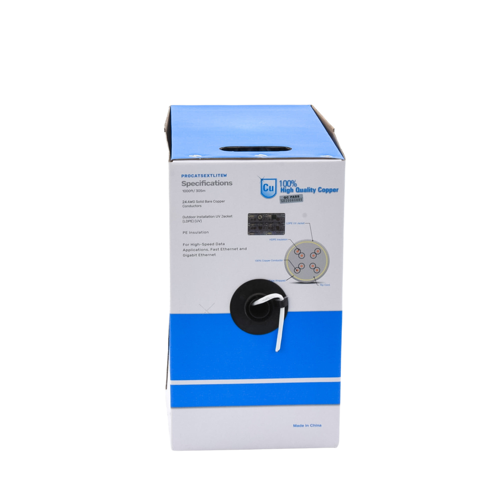 Bobina de Cable UTP Cat5e para Exterior en Color Blanco / 305 Metros (1000 Pies) / Certificada UL / Sin Blindaje - Image 3