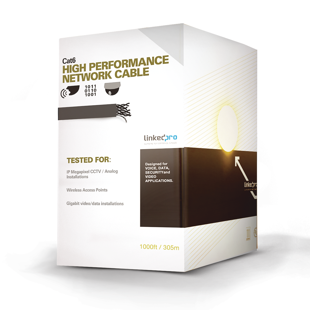 Bobina de Cable de 305 Metros (1000 Pies) Cat6 Aleaci?n de Cobre y Aluminio (CCA), Color Azul Versi?n Econ?mica. Uso en Interior.