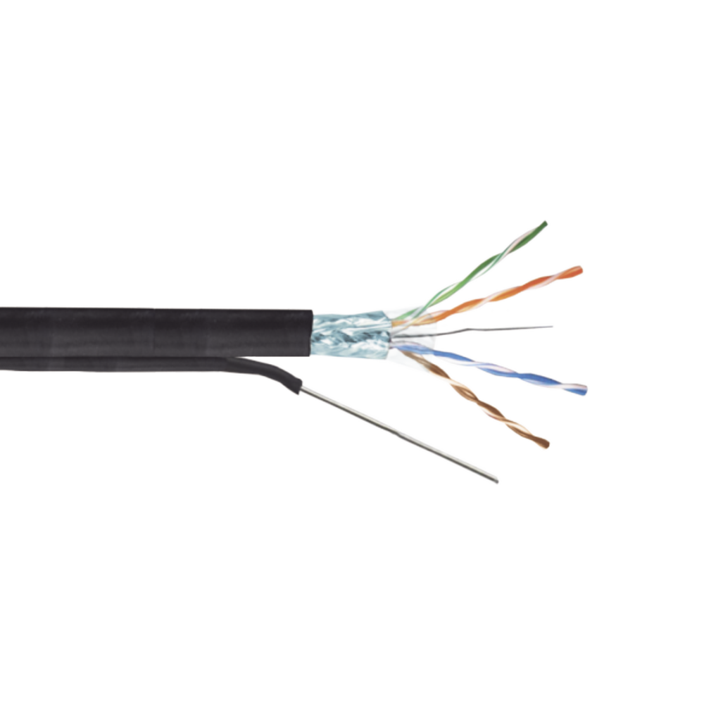 Bobina de Cable FTP con Mensajero de Acero de 305 Metros (1000 Pies) Cat6+ Calibre 23, Color Negro, para Aplicaciones en Video Vigilancia y Redes de Datos / Uso en Intemperie y Aplicaciones A?reas - Image 3