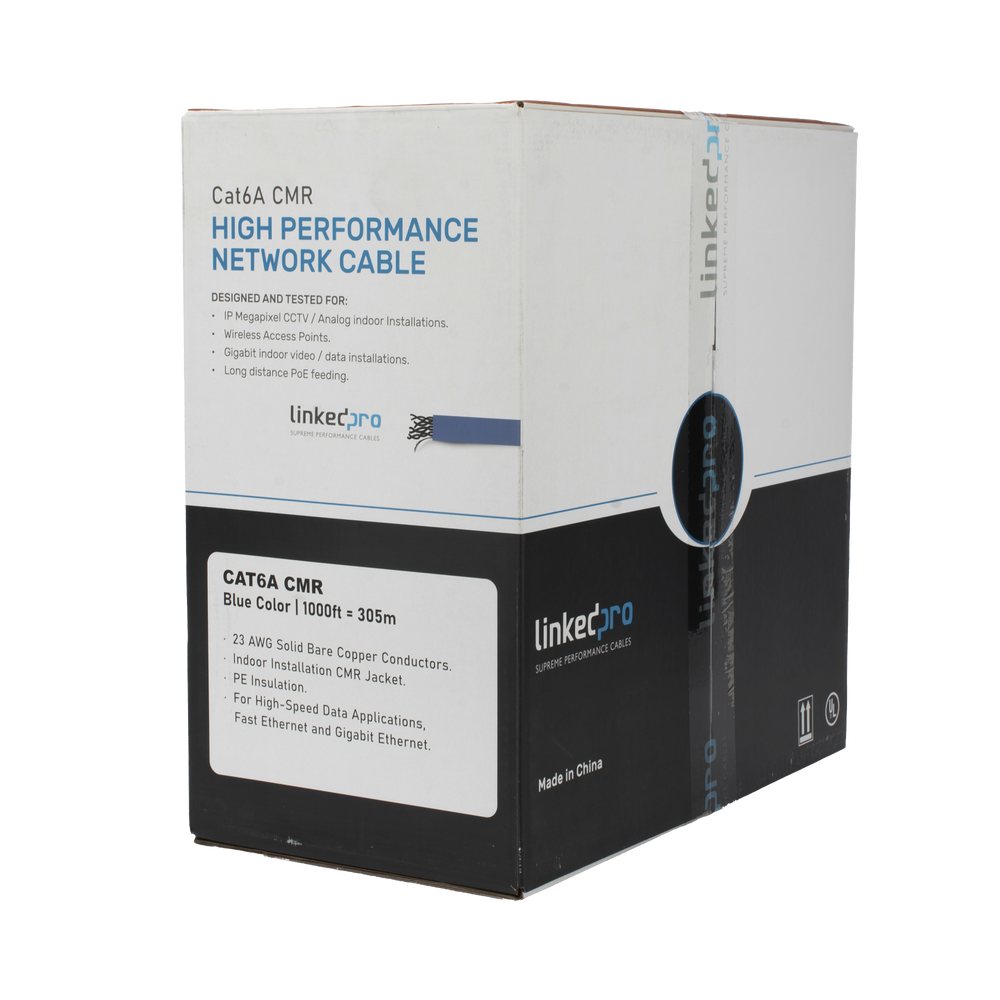 Bobina de Cable U/UTP Cat6A de 305 Metros (1000 Pies), Color Azul, CMR, Soporta 10G-BaseT para Transmisi?n de Frecuencias de hasta 500MHz, UL - Image 2