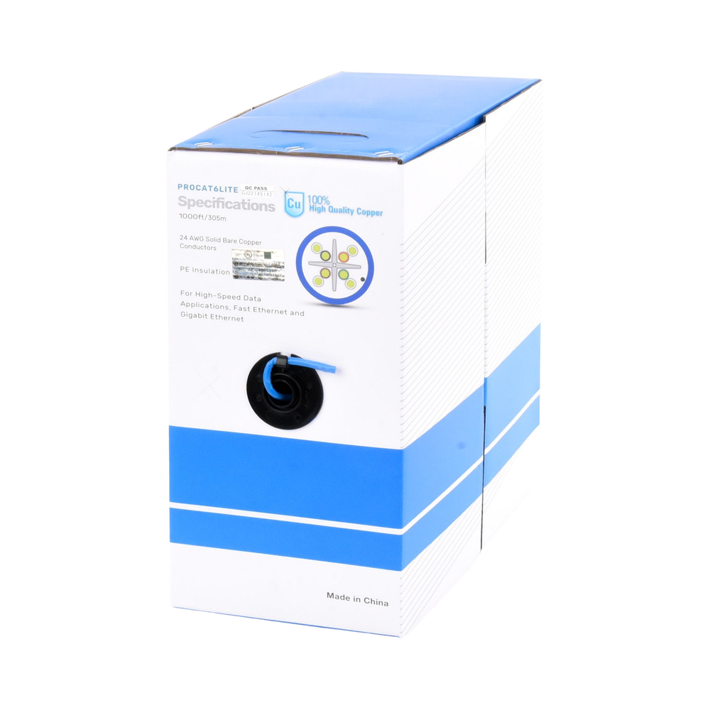 Bobina de Cable de 305 Metros (1000 Pies) Cat6, CM, 24 AWG, Alto Rendimiento, ETL, UL, Color Azul, Super Flexible, para Aplicaciones de Videovigilancia, Video HD, y Redes de Datos. Uso Interior - Image 2