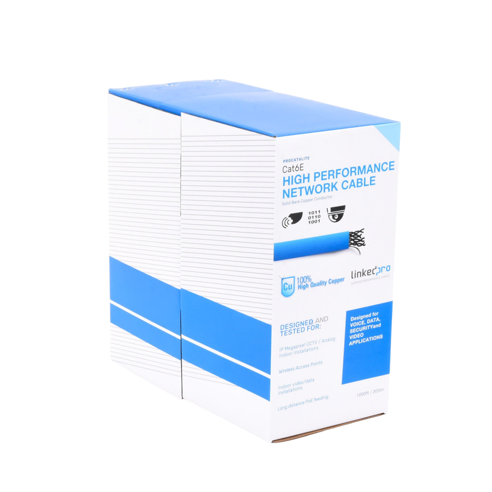 Bobina de Cable de 305 Metros (1000 Pies) Cat6, CM, 24 AWG, Alto Rendimiento, ETL, UL, Color Azul, Super Flexible, para Aplicaciones de Videovigilancia, Video HD, y Redes de Datos. Uso Interior - Image 3