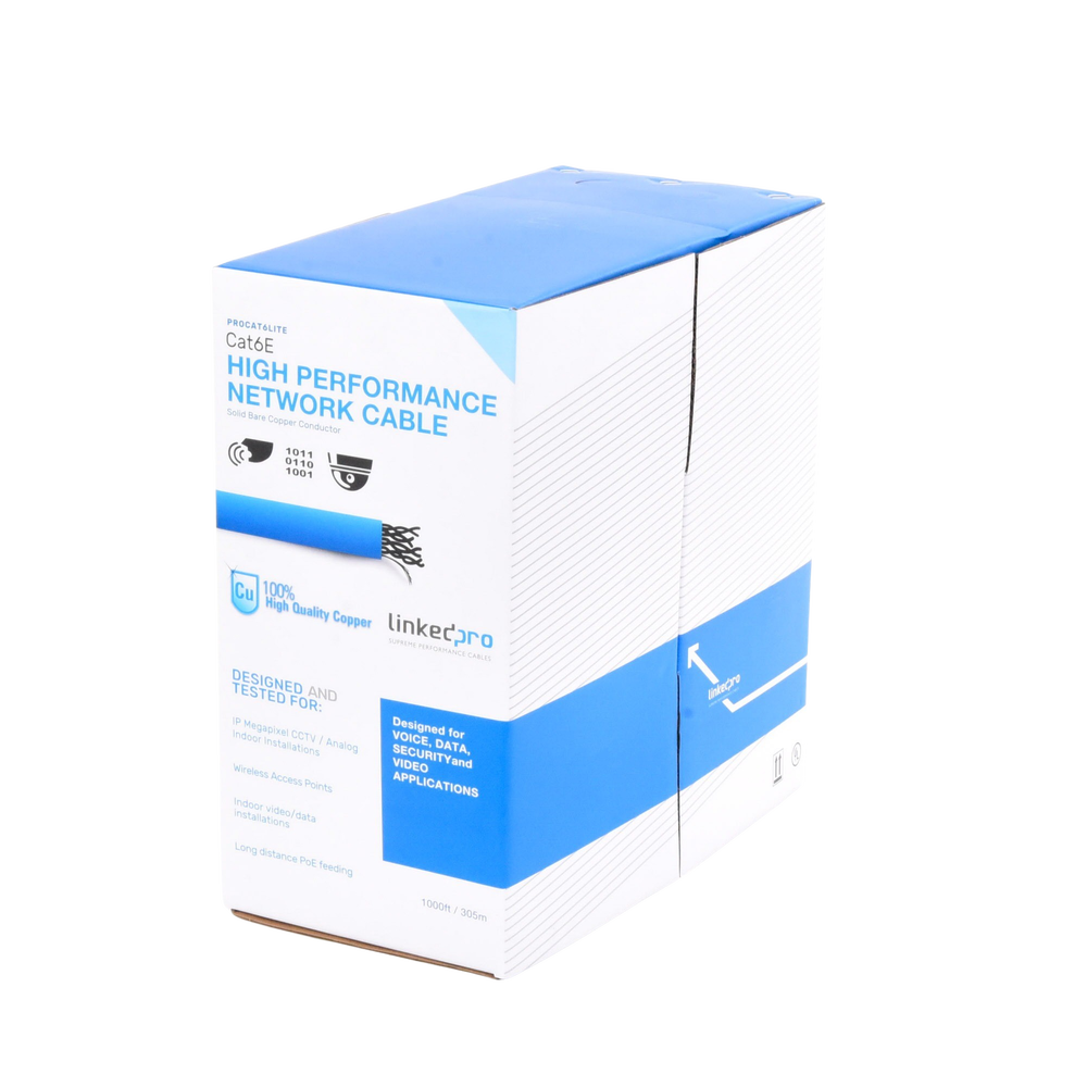 Bobina de Cable de 305 Metros (1000 Pies) Cat6, CM, 24 AWG, Alto Rendimiento, ETL, UL, Color Azul, Super Flexible, para Aplicaciones de Videovigilancia, Video HD, y Redes de Datos. Uso Interior - Image 4