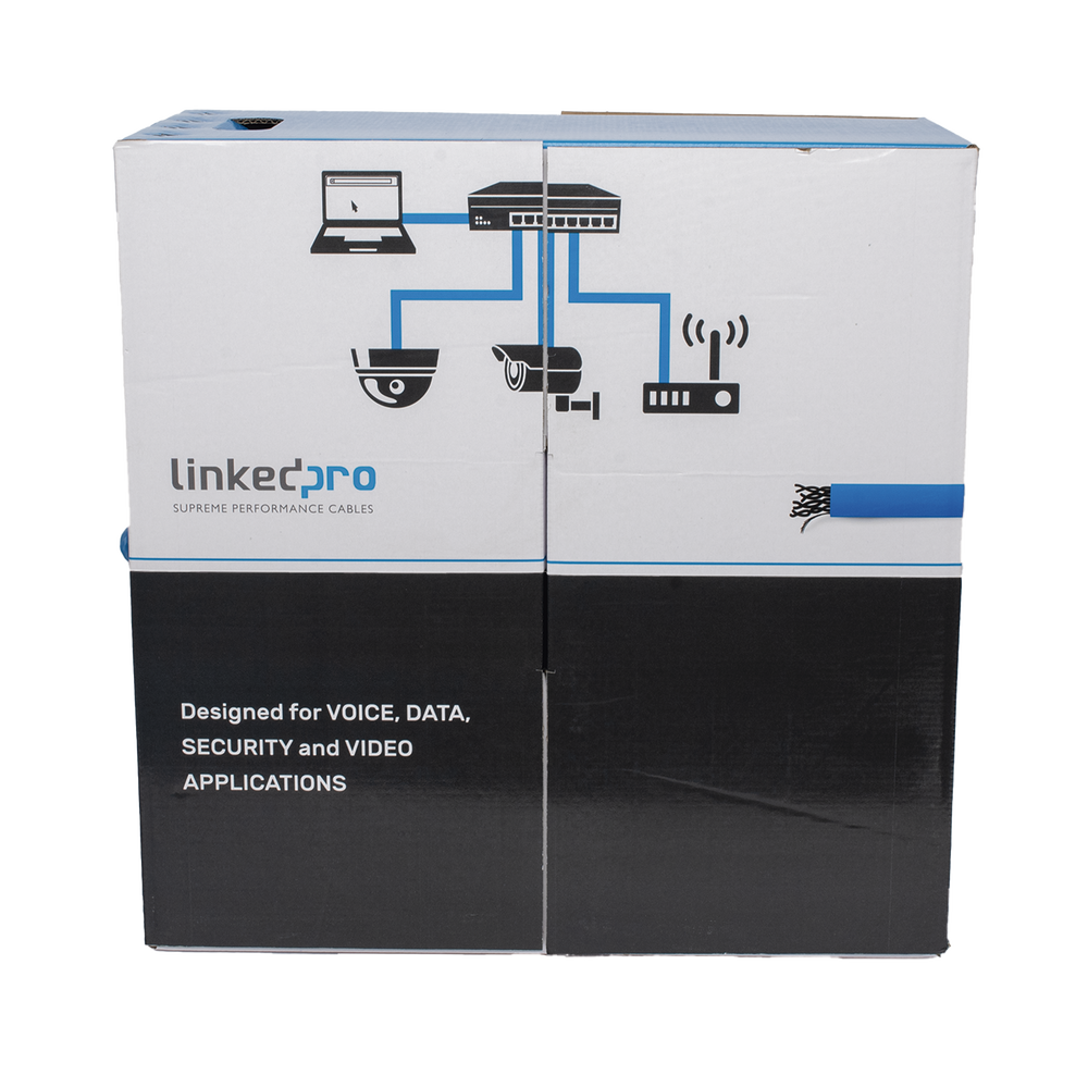 Bobina de Cable de 305 Metros (1000 Pies) Cat6+, CM, Calibre 23 Alto Rendimiento, ETL, UL, Color Azul, Super Flexible, para Aplicaciones de Video Vigilancia, Video HD, y Redes de Datos. Uso Interior. - Image 2