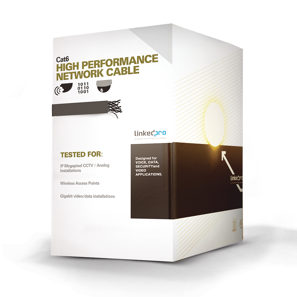 Bobina de Cable UTP de 305 Metros (1000 Pies) Cat6 Aleaci?n de Cobre y Aluminio (CCA), Color Blanco, Uso Exclusivo Interior