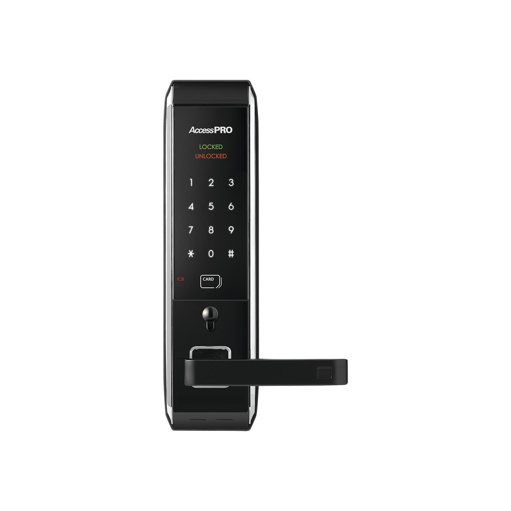 Cerradura inteligente para puertas con doble cerrojo/teclado Touch Screen, Apertura con tarjeta Mifare /Contraseña y Llave de emergencia